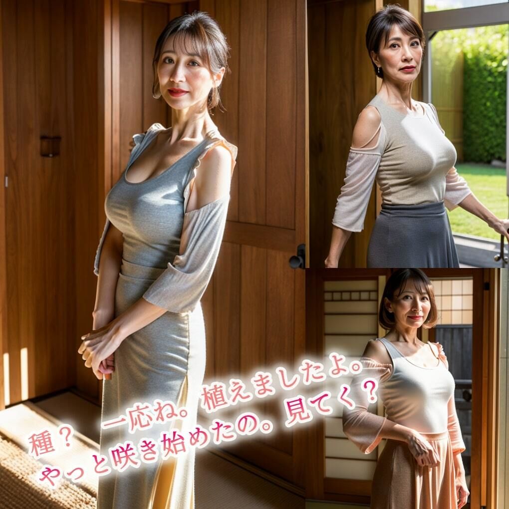 サンプル画像2:【着衣熟女】義母のガーデン〜剛毛陰毛とノースリーブ〜【148枚】(紐をギュッとね) [d_417117]