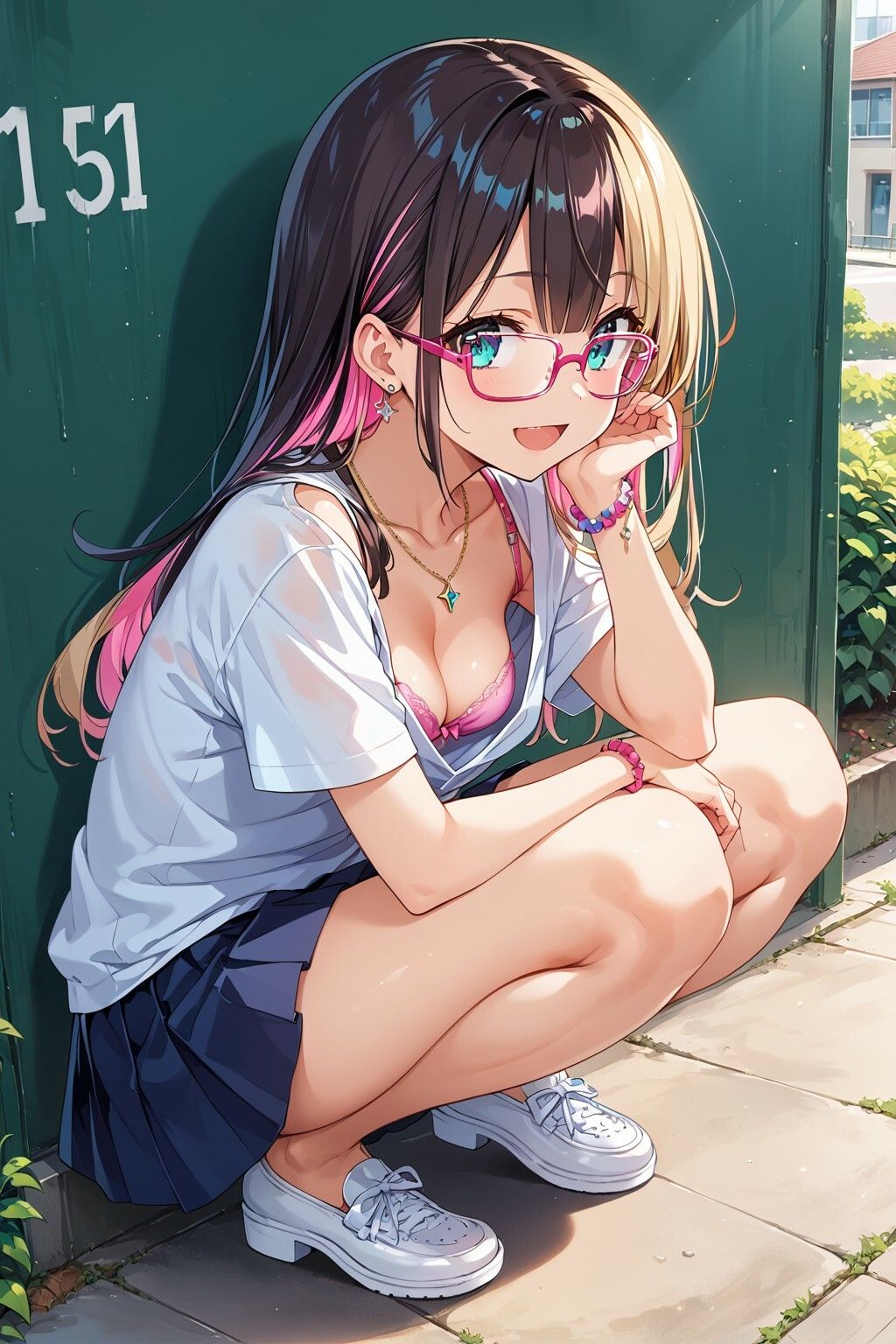 サンプル画像2:オタクに優しいギャルが胸チラしながら抜いてくれるなんて！2(美少女をAIしてる) [d_417240]