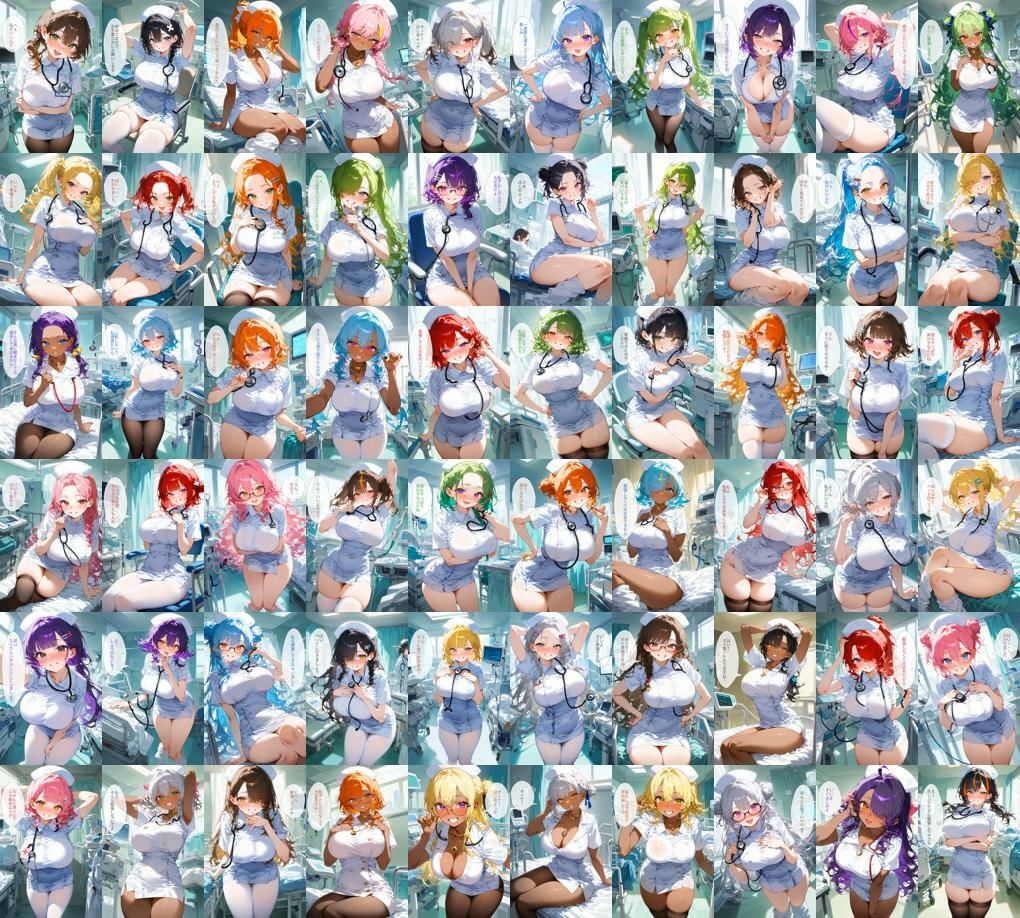 サンプル画像6:60キャラ ミニスカ巨乳ナース 即オチ2コマ(事務びーむ) [d_417455]