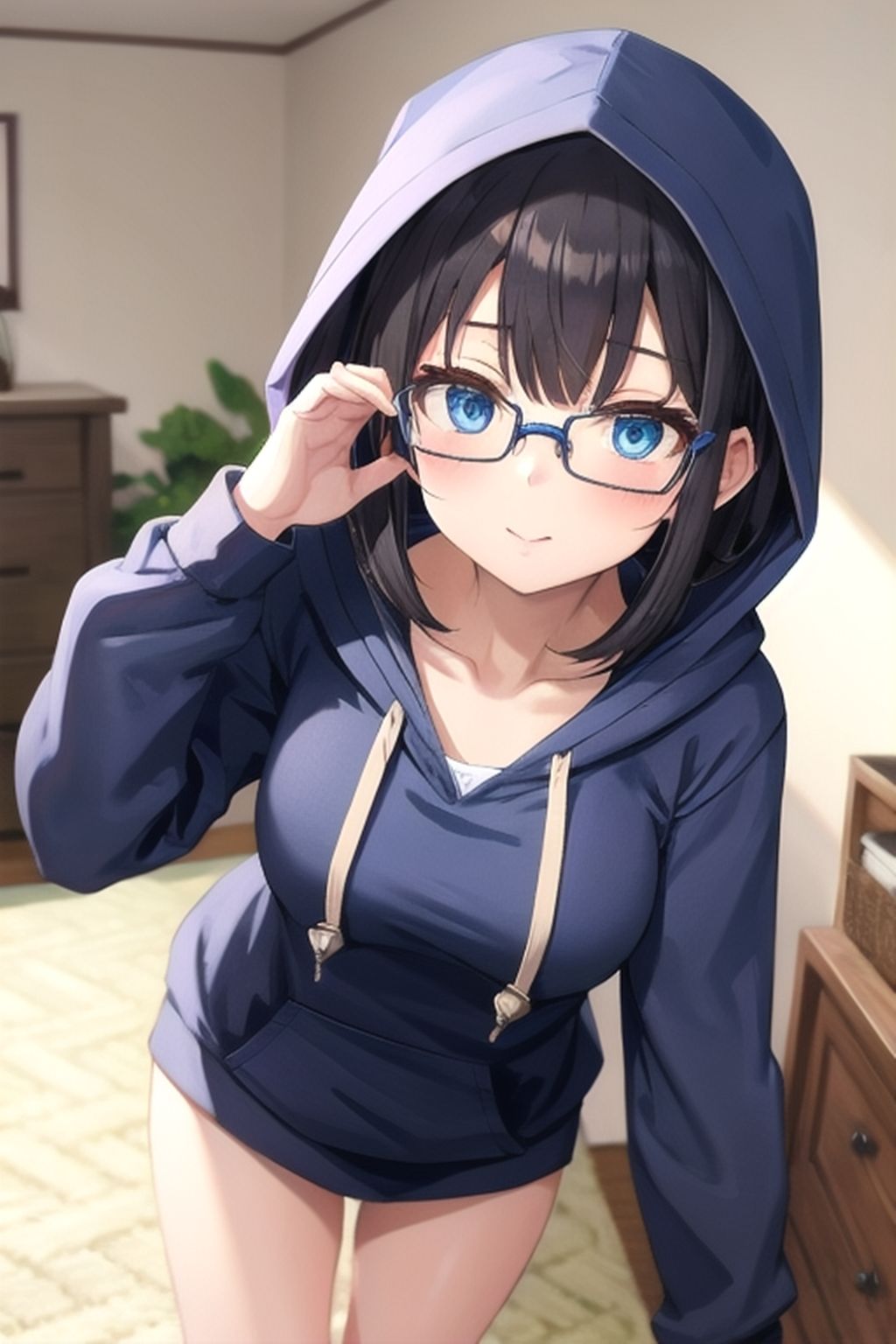 サンプル画像2:ダンジョンじゃないけど出会いを求めちゃった黒髪ロングな眼鏡っ娘（巨乳）の活動記録(くまとねこ屋) [d_417901]