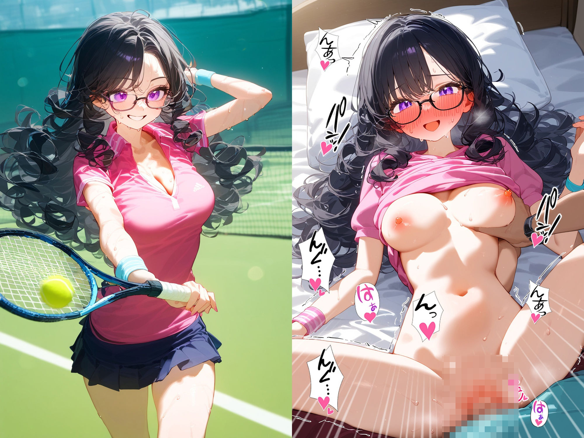 サンプル画像2:60キャラ テニススコート 即オチ2コマ(事務びーむ) [d_418016]