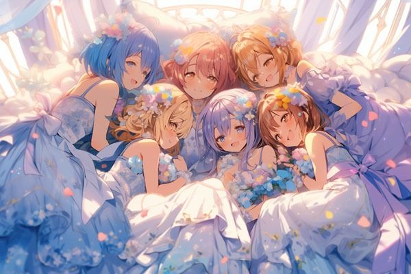 サンプル画像1:ドレス美少女28 ウエディングドレス×アイドルグループ(Dresscco) [d_418098]