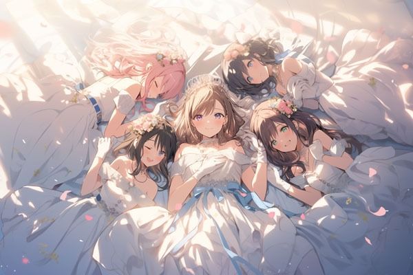 サンプル画像2:ドレス美少女28 ウエディングドレス×アイドルグループ(Dresscco) [d_418098]