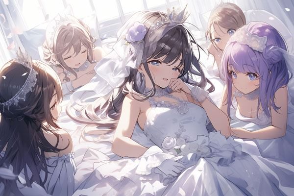 サンプル画像4:ドレス美少女28 ウエディングドレス×アイドルグループ(Dresscco) [d_418098]