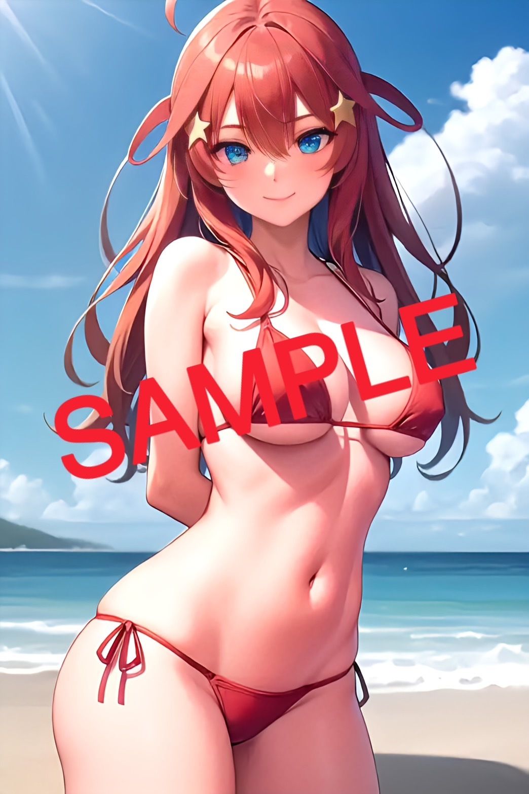 サンプル画像1:［中野◯月］開放的ビーチセックス（黒ギャルX白ギャル）(あいあんぱん) [d_418130]