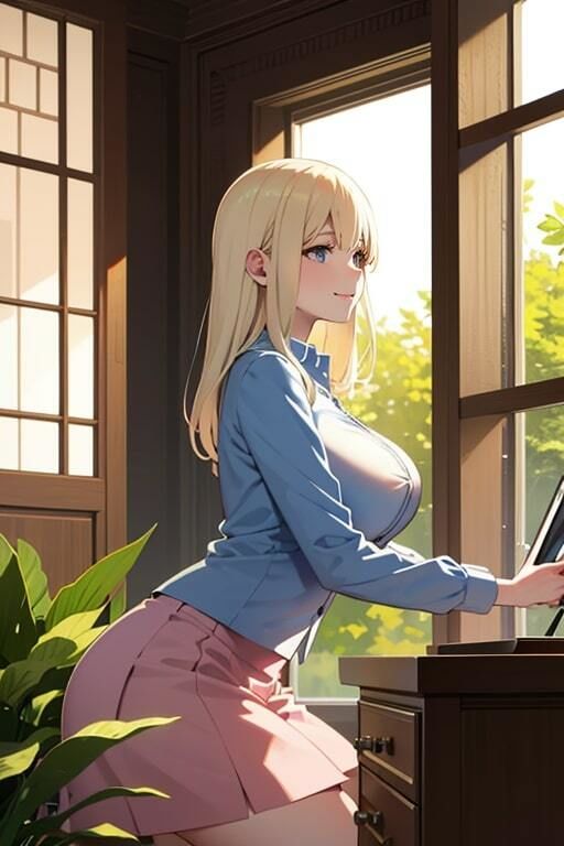 サンプル画像1:女上司の巨乳を見てたらムチムチのカラダで誘惑された(AIバブみ) [d_418163]