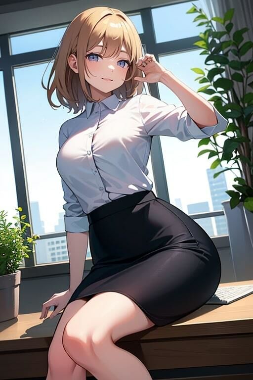 サンプル画像2:女上司の巨乳を見てたらムチムチのカラダで誘惑された(AIバブみ) [d_418163]