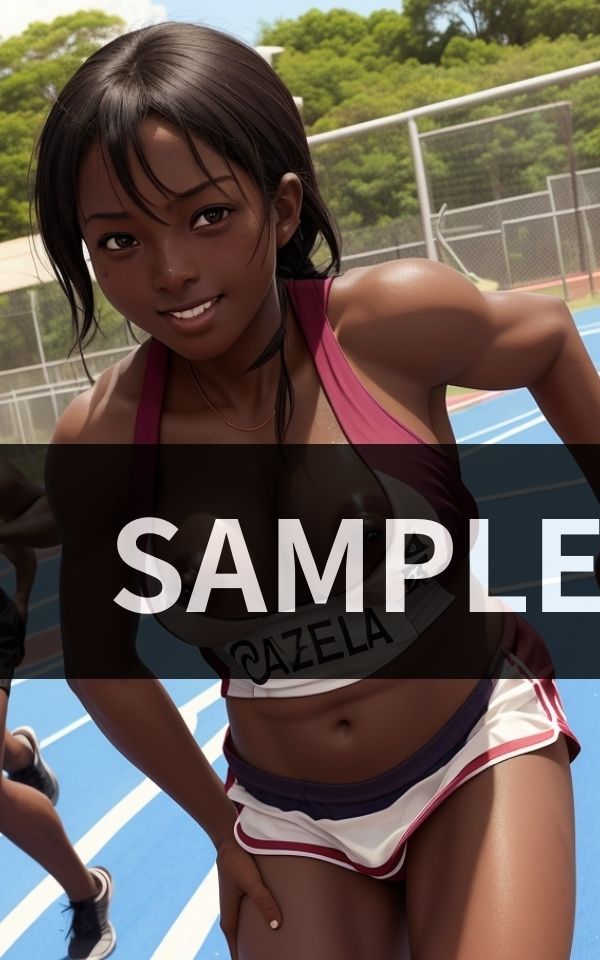 サンプル画像2:アフリカから多数参加 女だらけの運動会(ピンクスパーク) [d_418538]