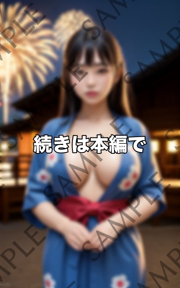 サンプル画像6:花火より君の巨乳の方が美しいよ…はだける浴衣から溢れる乳にみんな釘付け(ボインの時間) [d_418792]