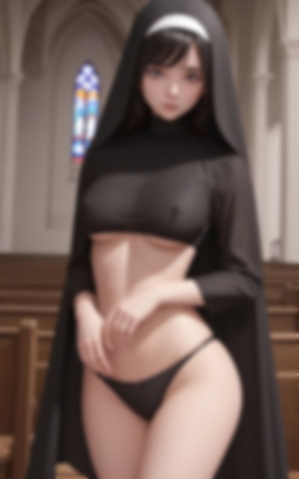 サンプル画像6:発情が止まらない人妻新人シスター禁断の淫乱写真集(魅せるAI社) [d_418891]