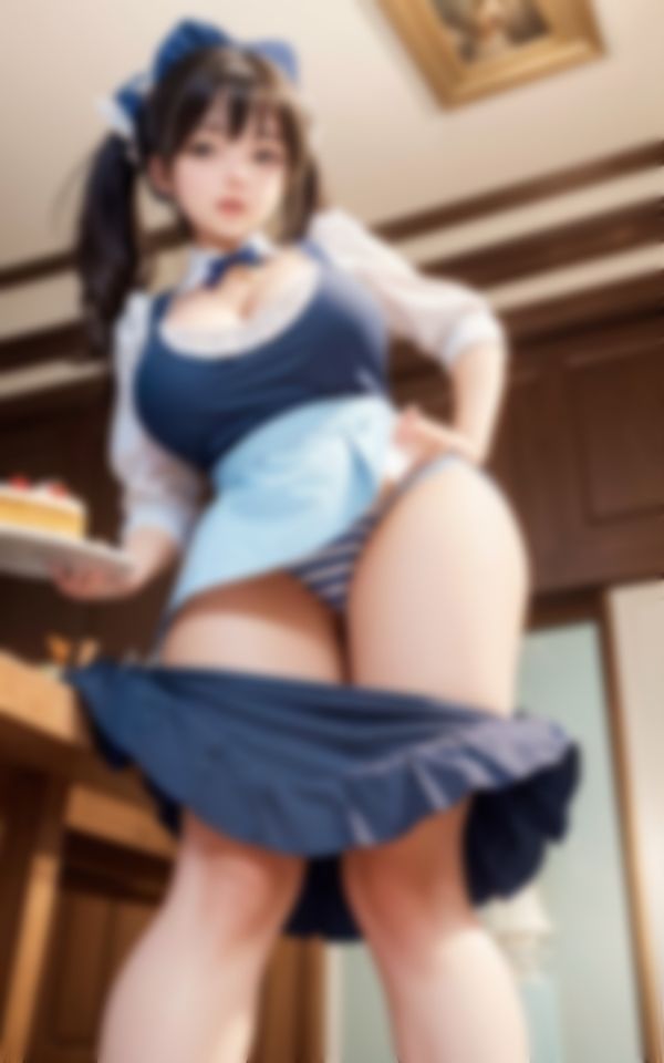 サンプル画像6:見えすぎメイドコスプレでオタク客を虜にする淫乱看板娘(かなえAI) [d_418898]