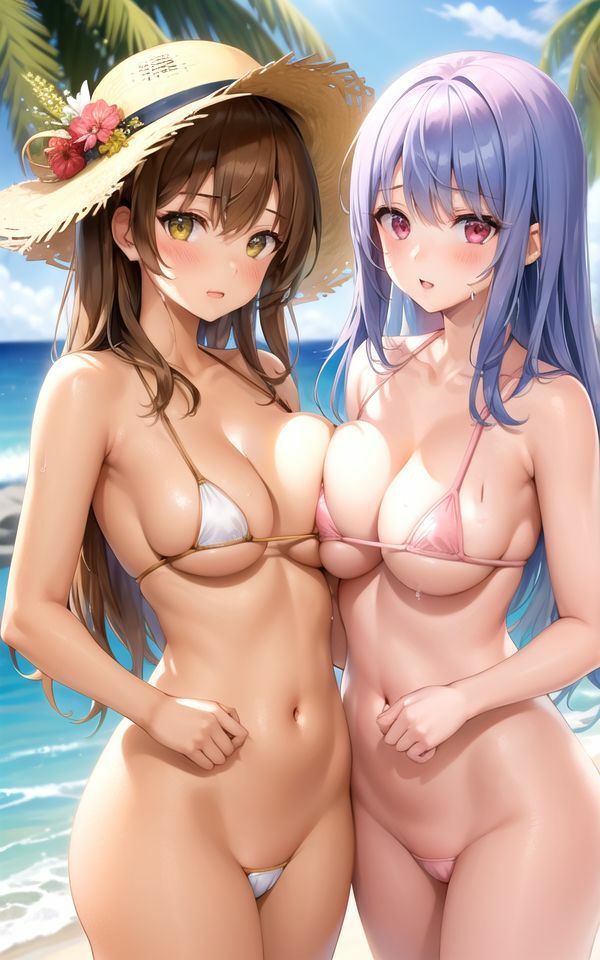 サンプル画像2:丸出しビーチ(AImario) [d_419065]