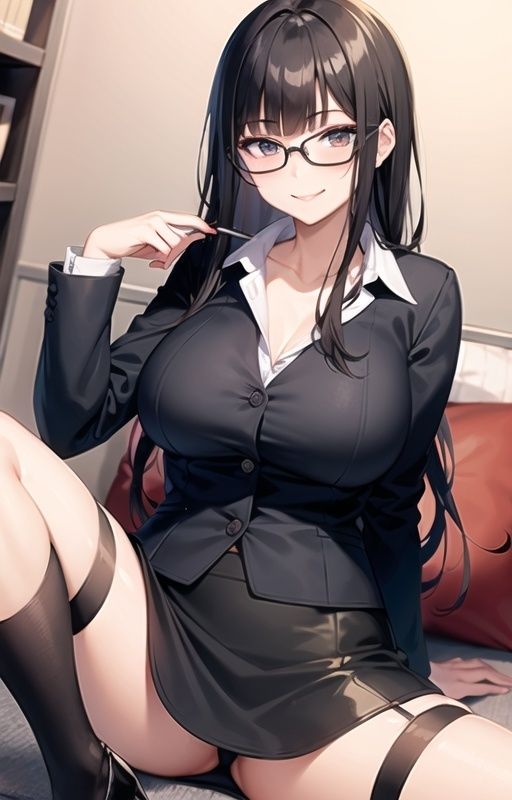 サンプル画像5:メガネが似合う女上司をお持ち帰り！着衣のままおまんこに中出し(ひだひだタコつぼ) [d_419215]