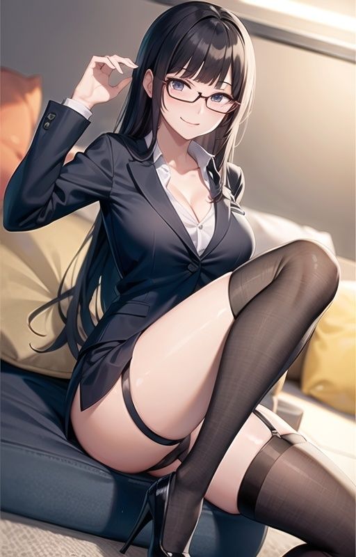 サンプル画像6:メガネが似合う女上司をお持ち帰り！着衣のままおまんこに中出し(ひだひだタコつぼ) [d_419215]