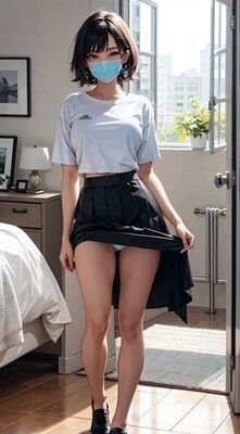 サンプル画像4:マスク美女パンチラとブラチラ(kakikomiai) [d_419277]