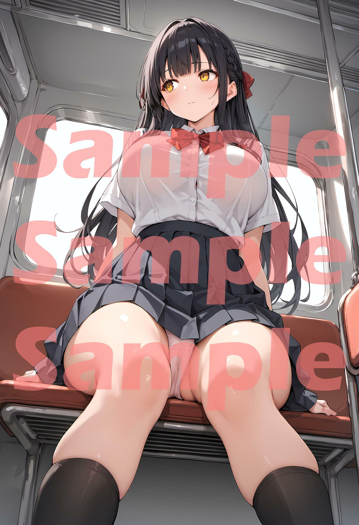 サンプル画像1:痴カン専用トレイン ターゲット:黒髪巨乳J〇さおりちゃん(AI愛create) [d_419567]