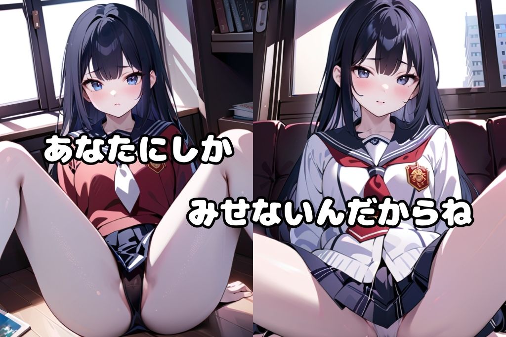 サンプル画像2:M字開脚した黒髪JKvol.2(彩風  咲) [d_419700]