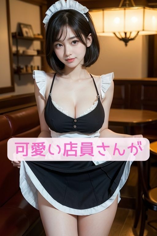 サンプル画像1:喫茶店でおま〇こくぱぁなHなひと時(美女AI) [d_419987]