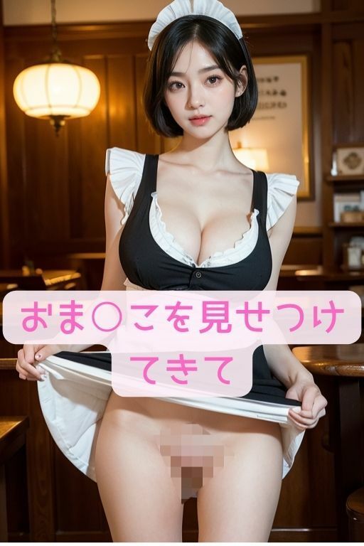 サンプル画像3:喫茶店でおま〇こくぱぁなHなひと時(美女AI) [d_419987]