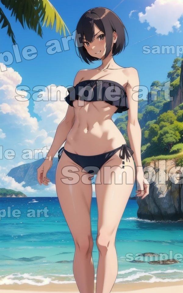 サンプル画像5:海の家でまさかのJK青姦！湘南のプライベートビーチにやってきた水着JK(痴女ステンドグラス) [d_420136]