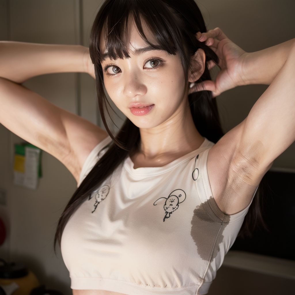 サンプル画像4:運動後の蒸れた脇 汗染みフェチ専用 CG集(PinkRose) [d_420239]