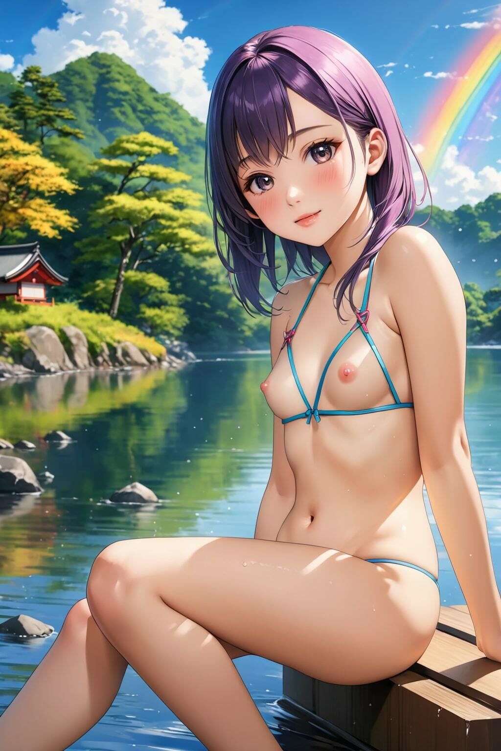 サンプル画像6:超絶カワイイ！水着美少女ヌード！ビーチで野外でおっぱい丸出し【1024×1536高画質サイズ！美麗画像厳選200枚以上！】(あにまーと☆アニマート) [d_420508]