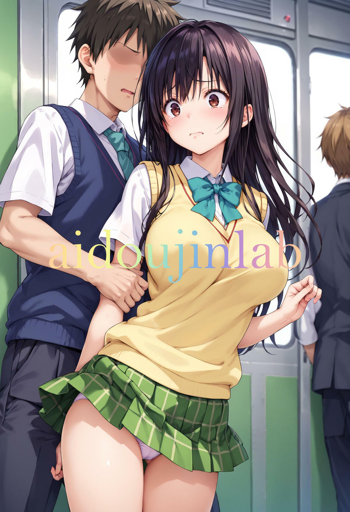 サンプル画像2:と〇ぶる 古〇川唯 満員痴〇電車 総集編(AI同人Lab) [d_421025]