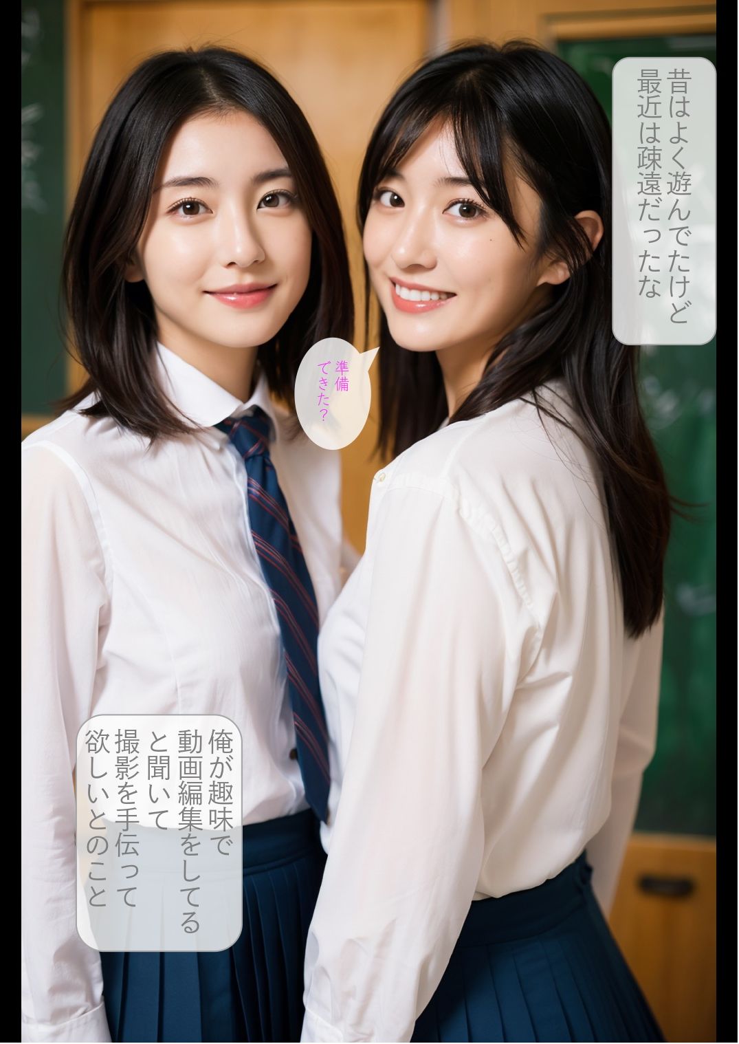 サンプル画像4:［ストーリー＋大量画像！］美人双子に激しく痴女られてハーレム沼から抜け出せない(顔面最強美双子（AI2Twins）) [d_421604]