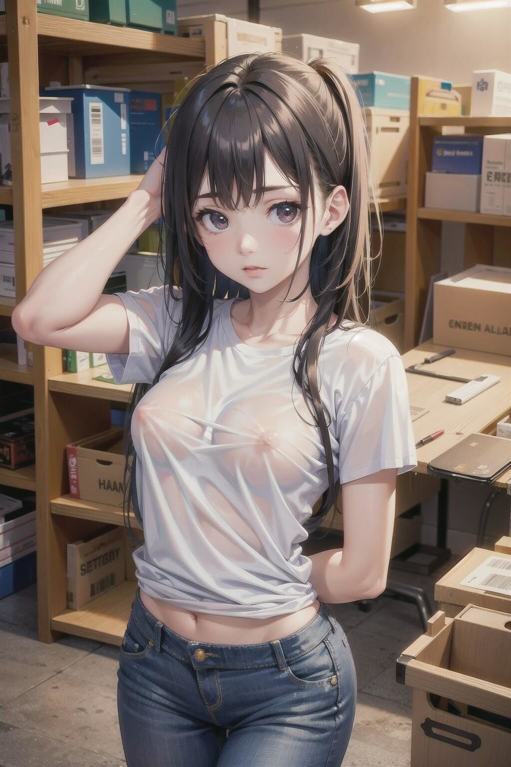 サンプル画像1:美女作業スタッフのCG集(駆け抜けて性春) [d_421832]