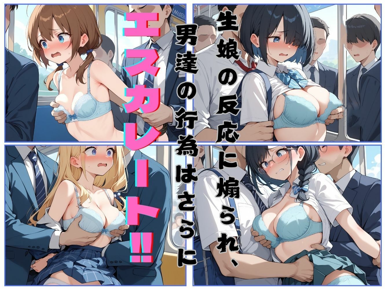 サンプル画像4:少女は電車で汗と淫欲の渦に引きずり込まれる(むほー地帯) [d_421848]