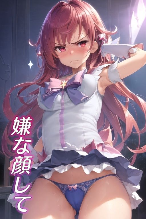 サンプル画像2:嫌な顔してパンツ見せてくる女の子 〜魔法少女編〜(AIパンツ部) [d_421879]