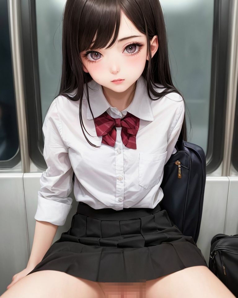 サンプル画像2:電車の中で見せつけるブームになった世界（過激化編）(AI専門) [d_421890]