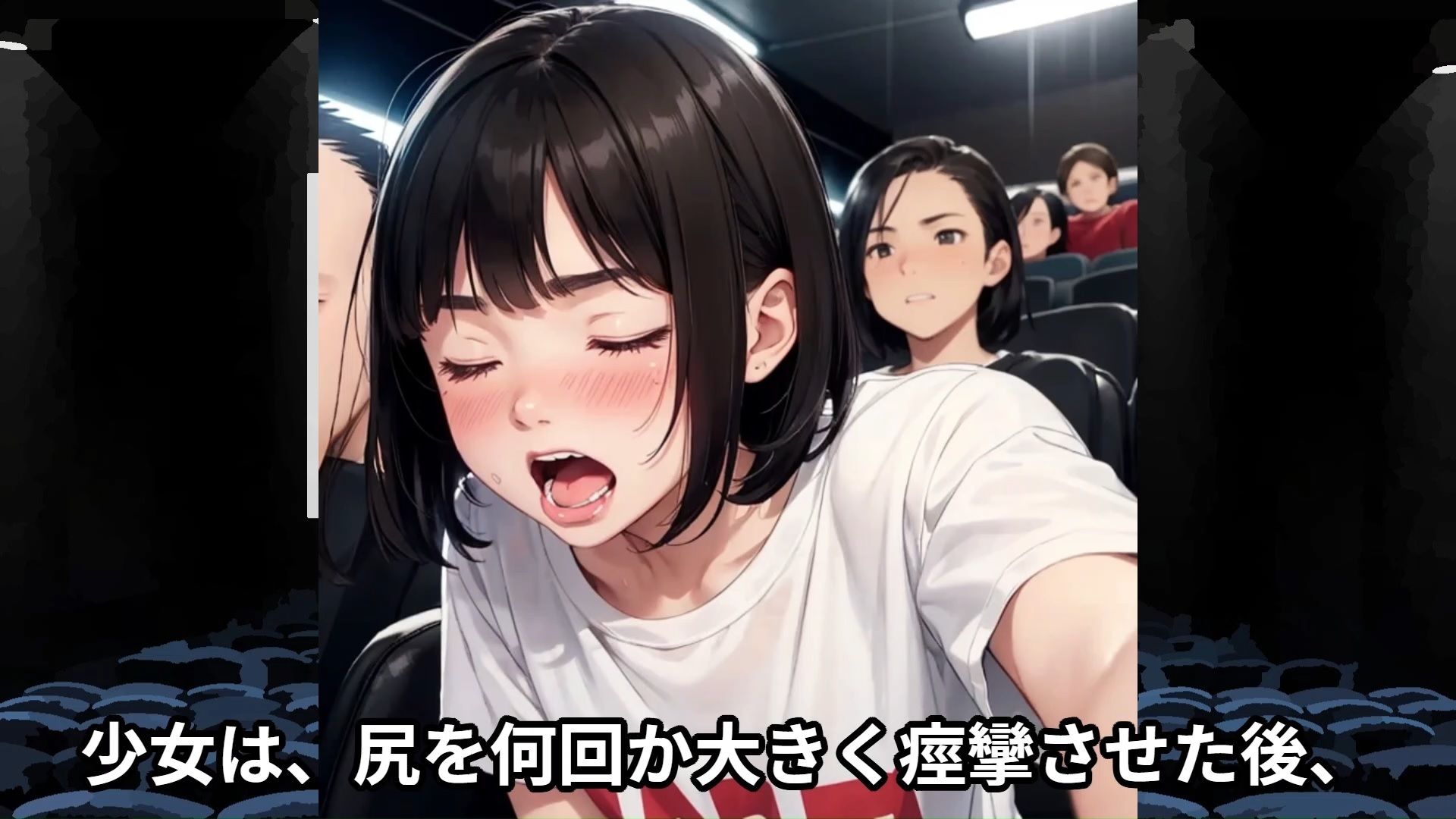 サンプル画像5:【J○痴●体験告白】超満員の映画館の立見席で身動きのできない女子○○○を痴●しようとしたらそのまま犯しちゃった話(少女痴●体験告白) [d_421994]
