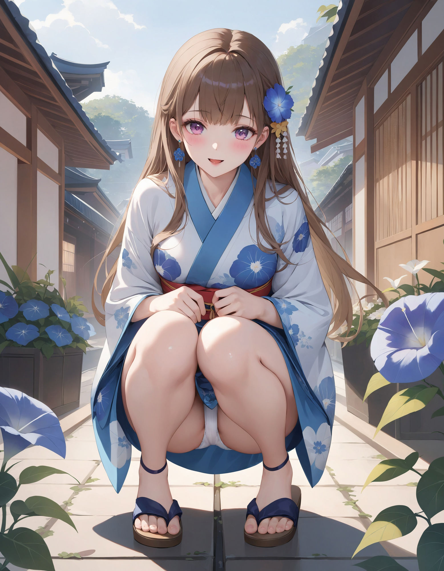 サンプル画像1:浴衣でしゃがみパンチラ(D.P.H.) [d_422313]