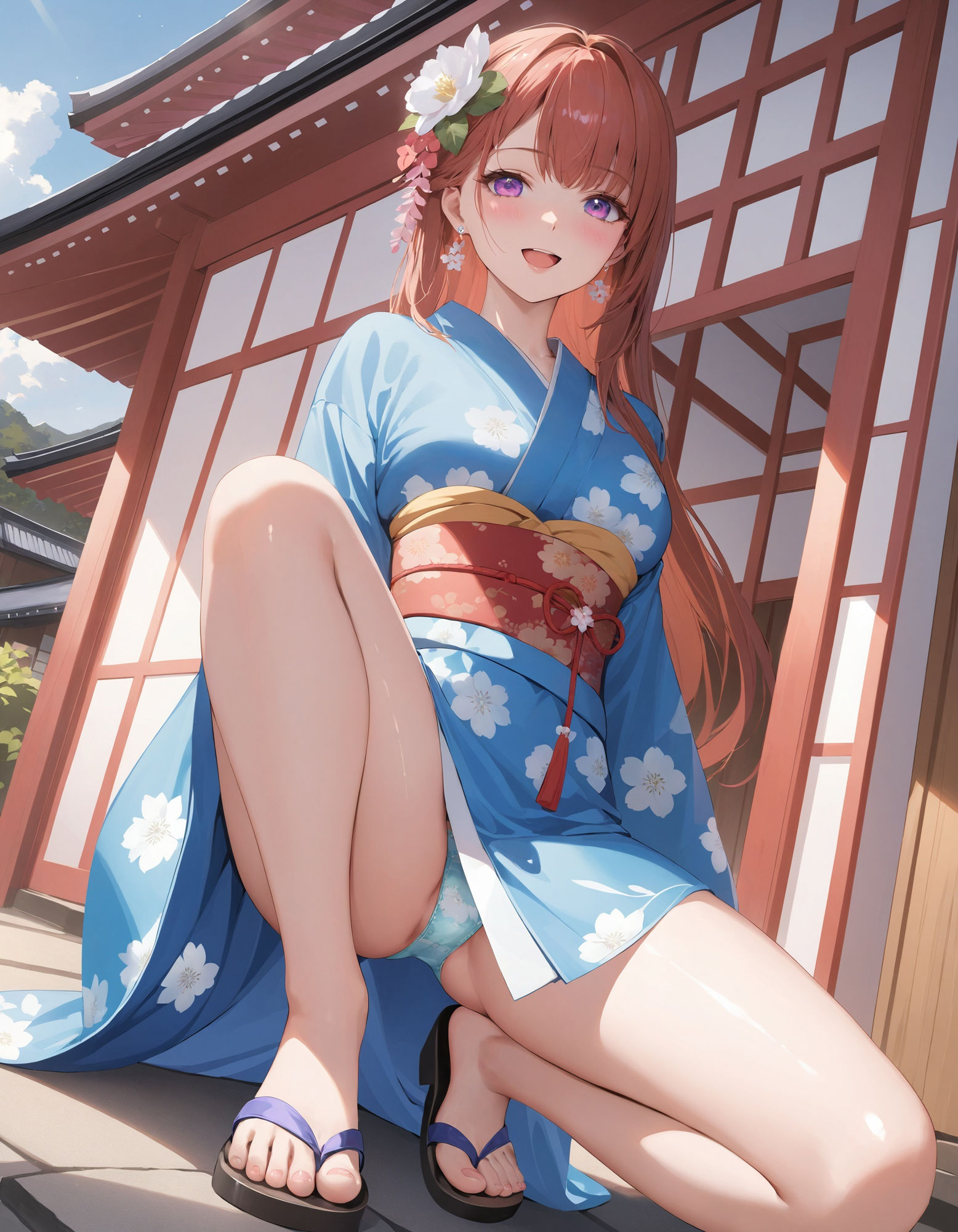 サンプル画像2:浴衣でしゃがみパンチラ(D.P.H.) [d_422313]