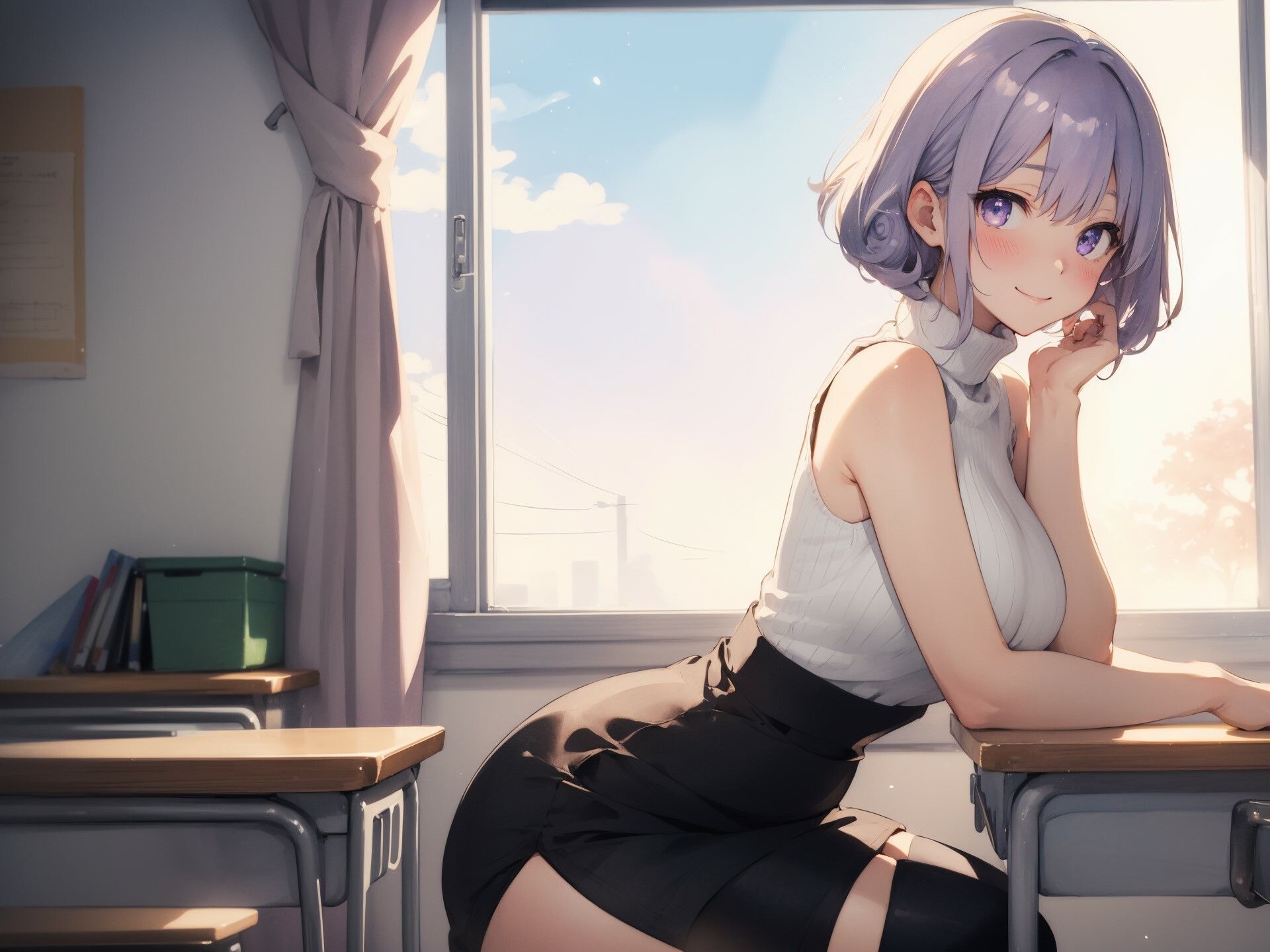 サンプル画像1:年上の教育実習生のお姉さんが相談にのりながらパンチラしてくる(毎日が1128) [d_422412]