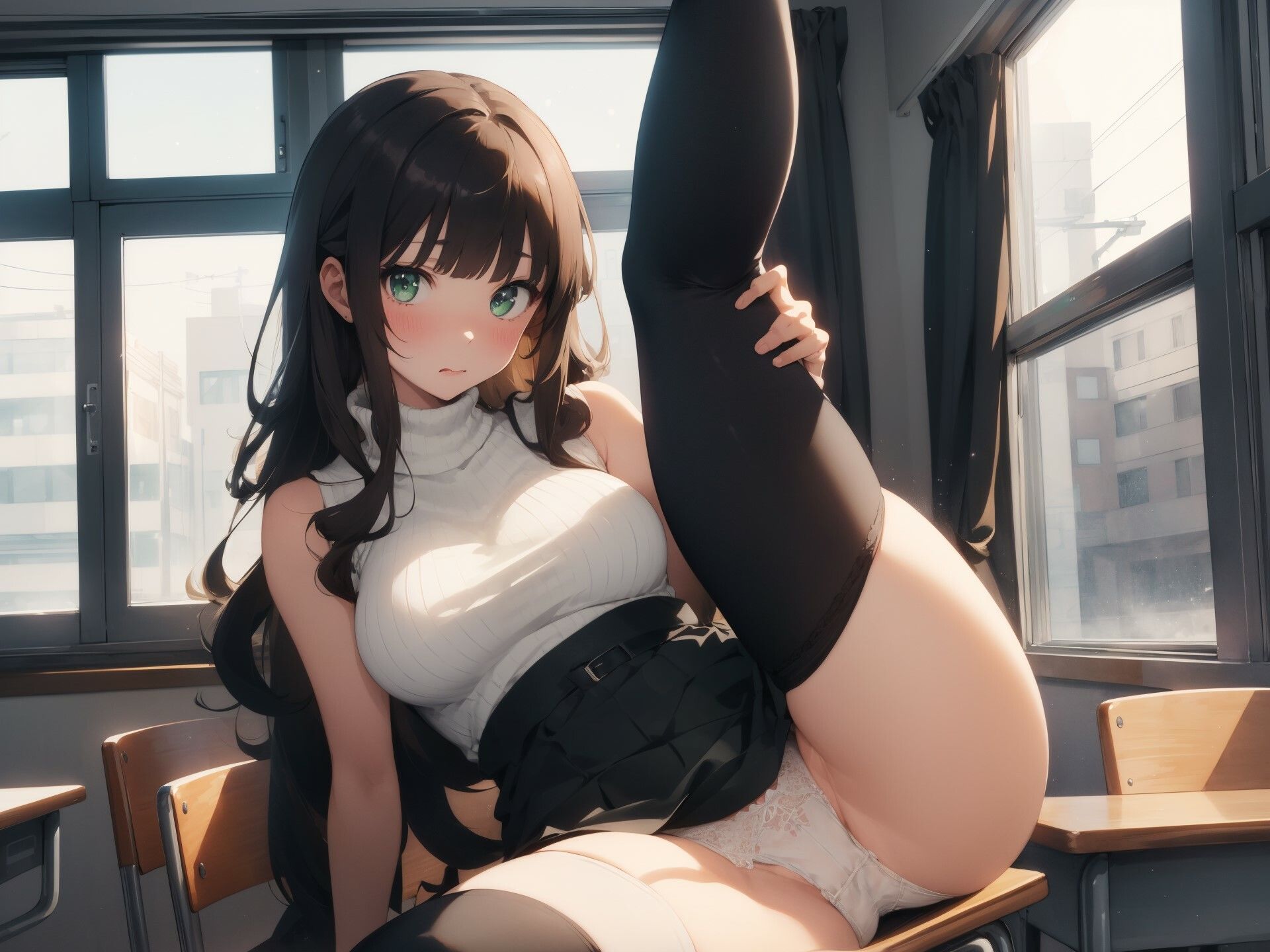 サンプル画像4:年上の教育実習生のお姉さんが相談にのりながらパンチラしてくる(毎日が1128) [d_422412]