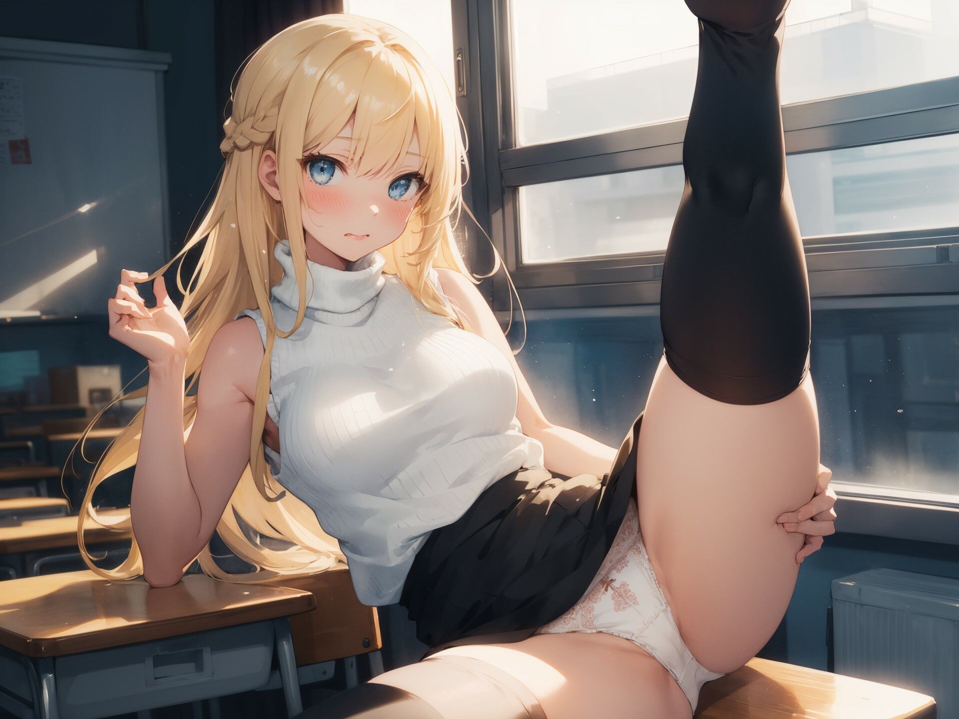 サンプル画像6:年上の教育実習生のお姉さんが相談にのりながらパンチラしてくる(毎日が1128) [d_422412]