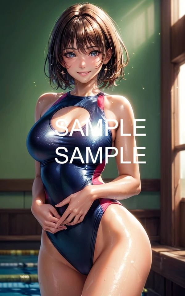 サンプル画像2:競泳/スクール水着美女イラスト集(ラテ) [d_422614]