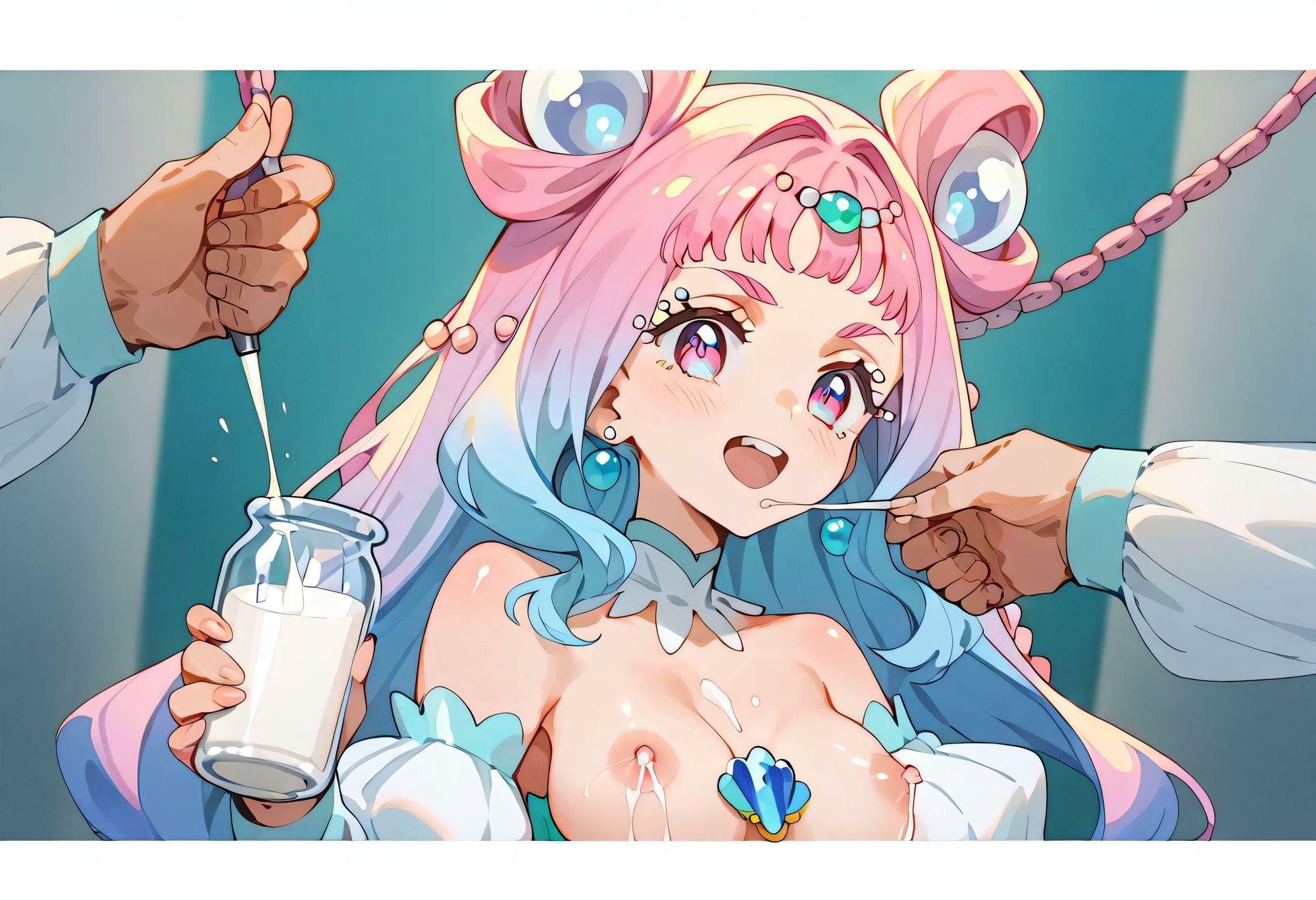 サンプル画像1:搾乳怪人 母乳がでる身体にされちゃった(かぜのささやき) [d_423034]