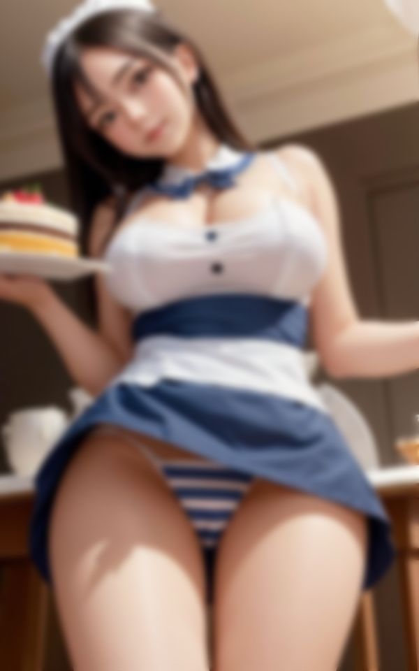 サンプル画像6:淫らな身体で接客するパンモロコスプレメイドちゃん(美女AI製作LaBO) [d_423102]