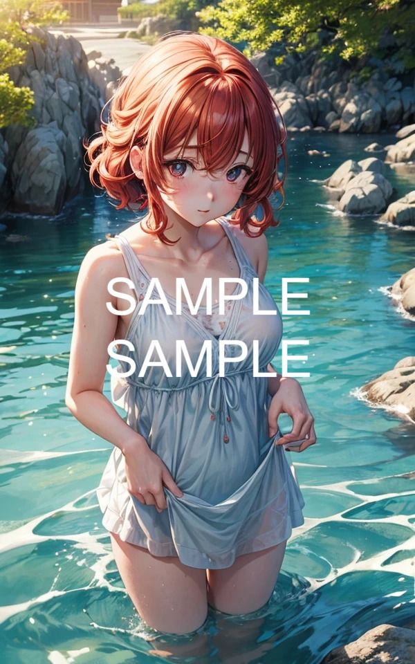 サンプル画像1:海辺で脱いだ赤面美女(ラテ) [d_423187]