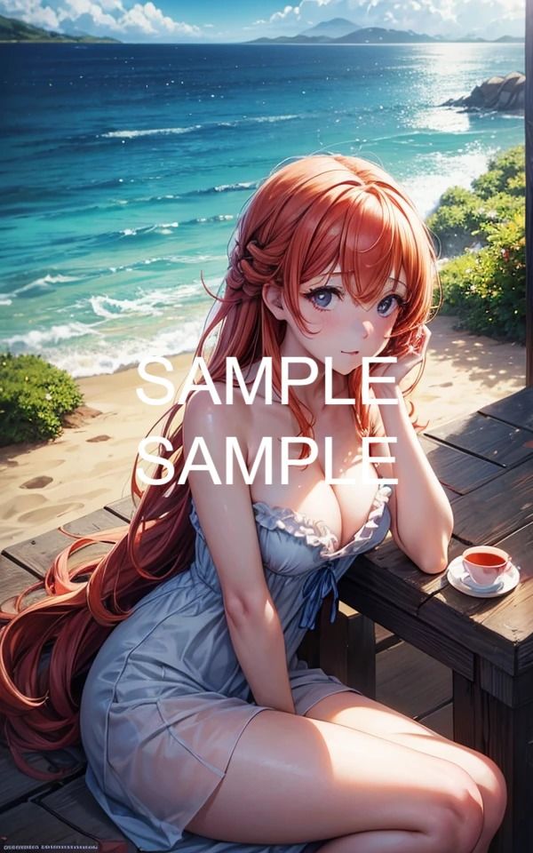 サンプル画像2:海辺で脱いだ赤面美女(ラテ) [d_423187]