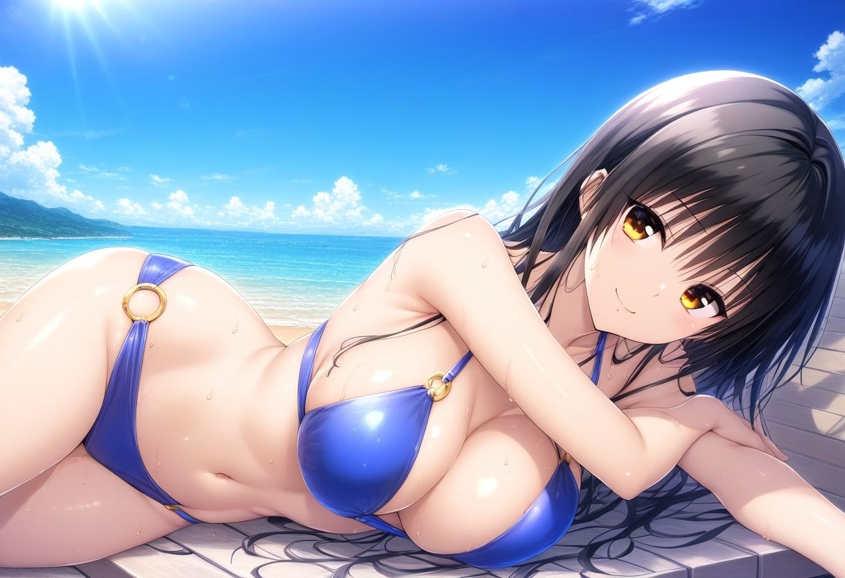 サンプル画像5:古〇川唯 水着ビーチエッチ(タカーノ) [d_423285]