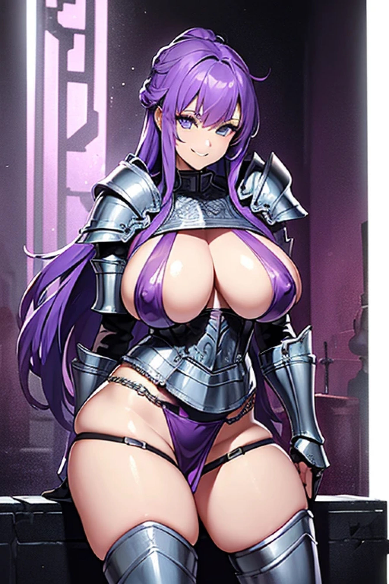 サンプル画像5:紫髪鎧娘のアレやコレ(rweb324) [d_423305]