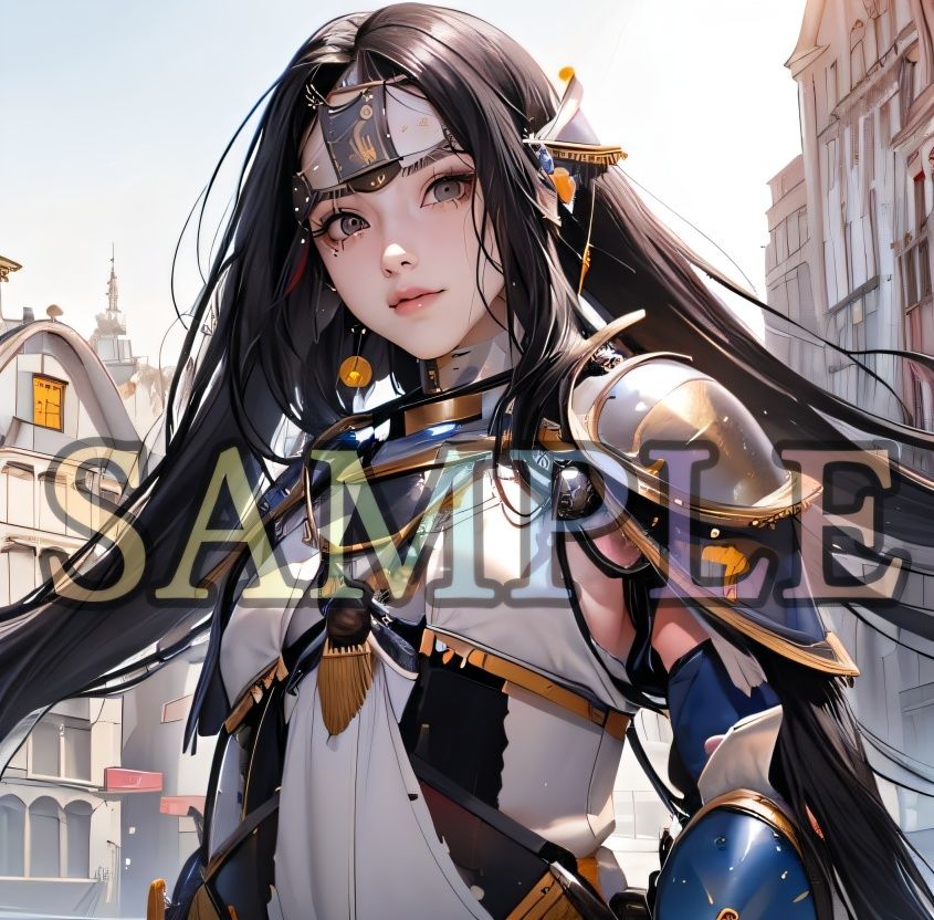 サンプル画像2:甲冑娘(バフ屋のようなもの) [d_423492]