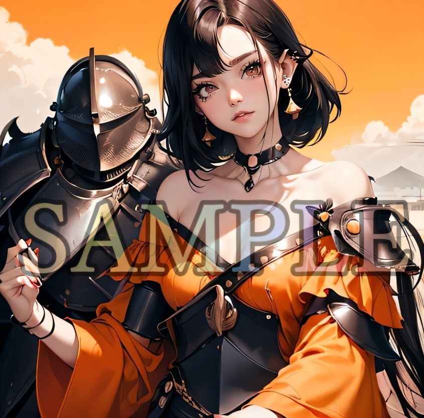 サンプル画像4:甲冑娘(バフ屋のようなもの) [d_423492]