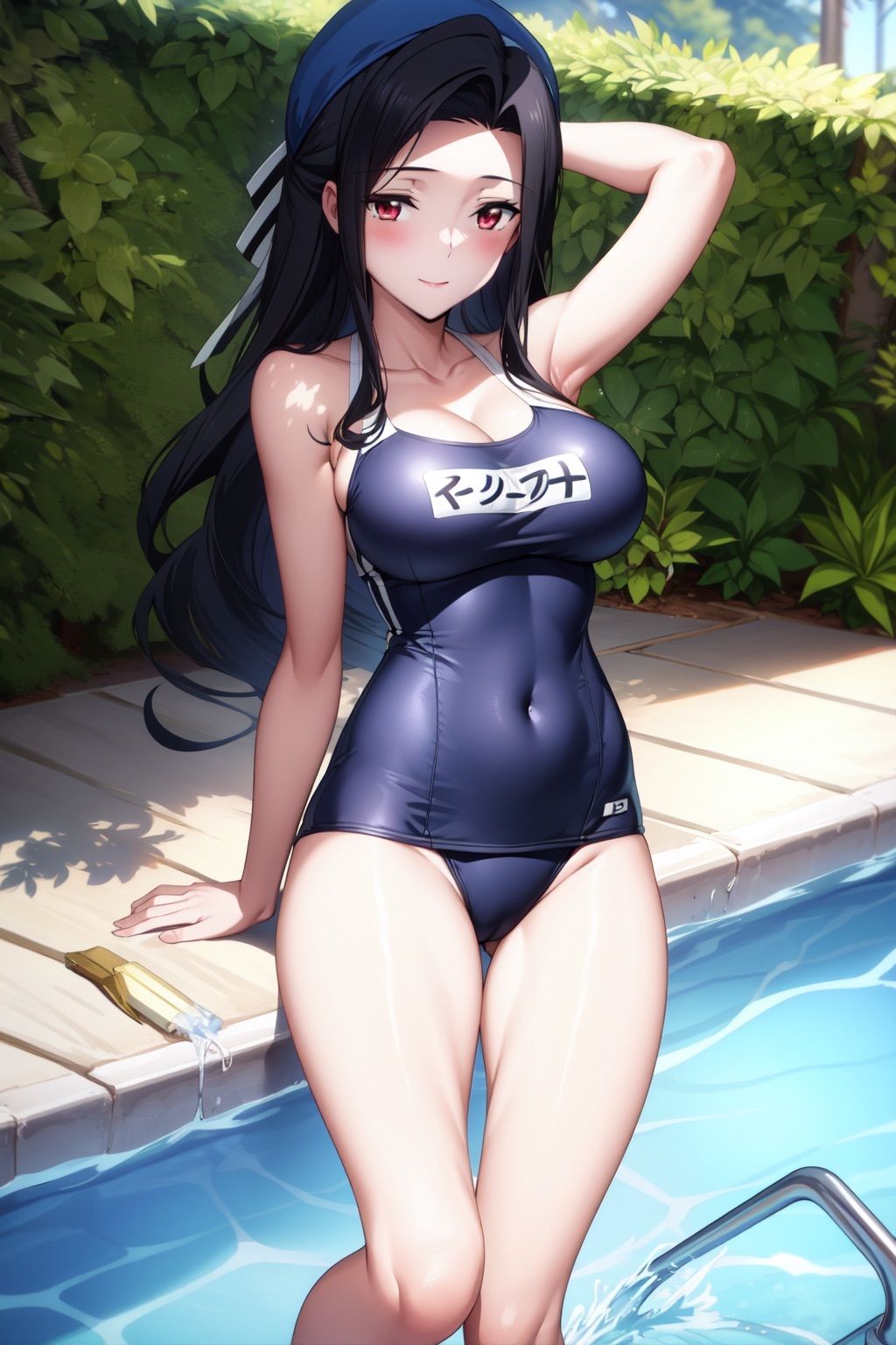 サンプル画像1:魔法科○校の劣等生 七草真◯美 水着・タイツCG集(Rin ｜ AI art) [d_423525]