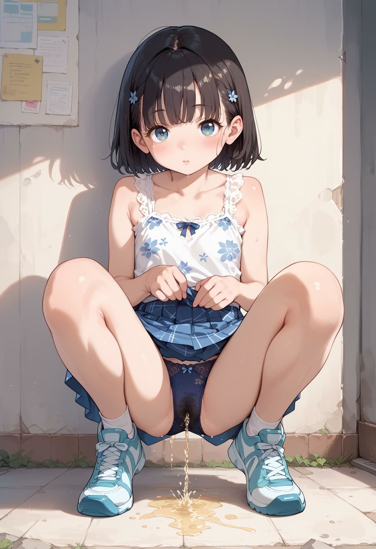 サンプル画像6:【お嬢様のレースのパンティ】すわってオシッコおもらし(AI_Peeパンティ) [d_424156]