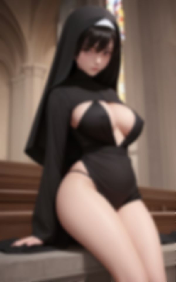 サンプル画像2:煩悩が止まらない淫乱人妻新人シスターが教会で…。(あくあAI) [d_424269]